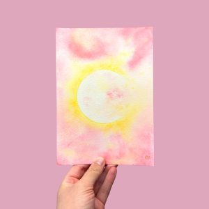 Aquarelle intuitive féminine Douce lune