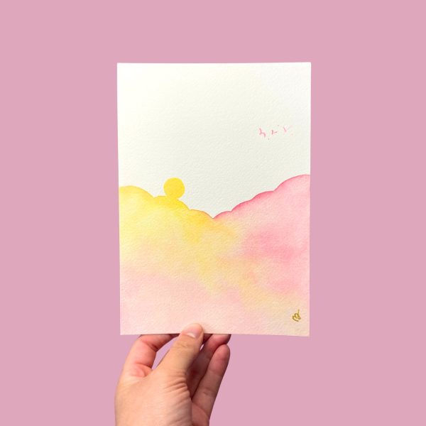 Aquarelle originale A5 Douceur