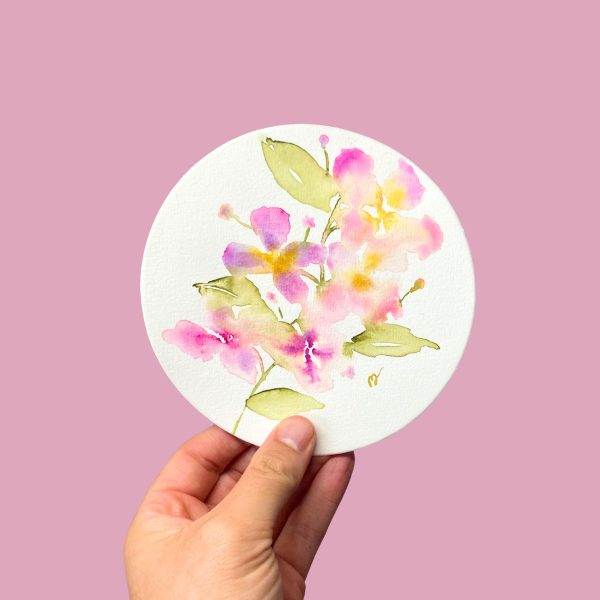Aquarelle originale intuitive Fleurs libres