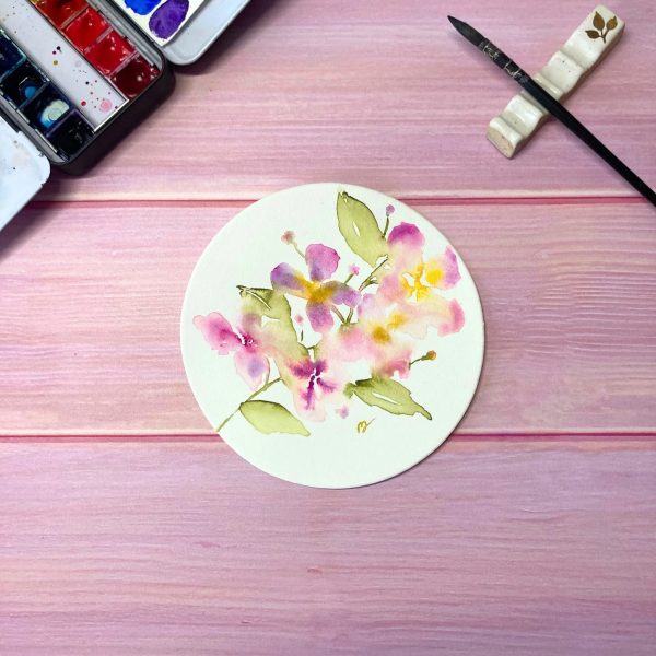Aquarelle originale intuitive Fleurs libres